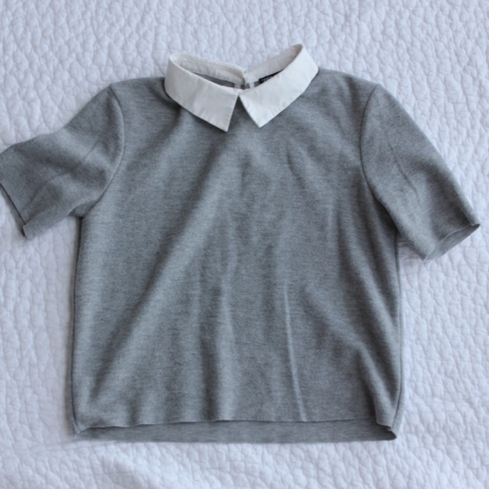 Zara short-sleeved sweater with collar